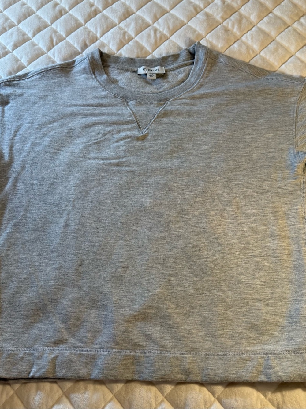 EVEREVE Gray Heathered Ultra Soft Modal Spandex Top Sweatshirt Womenβs Size XS